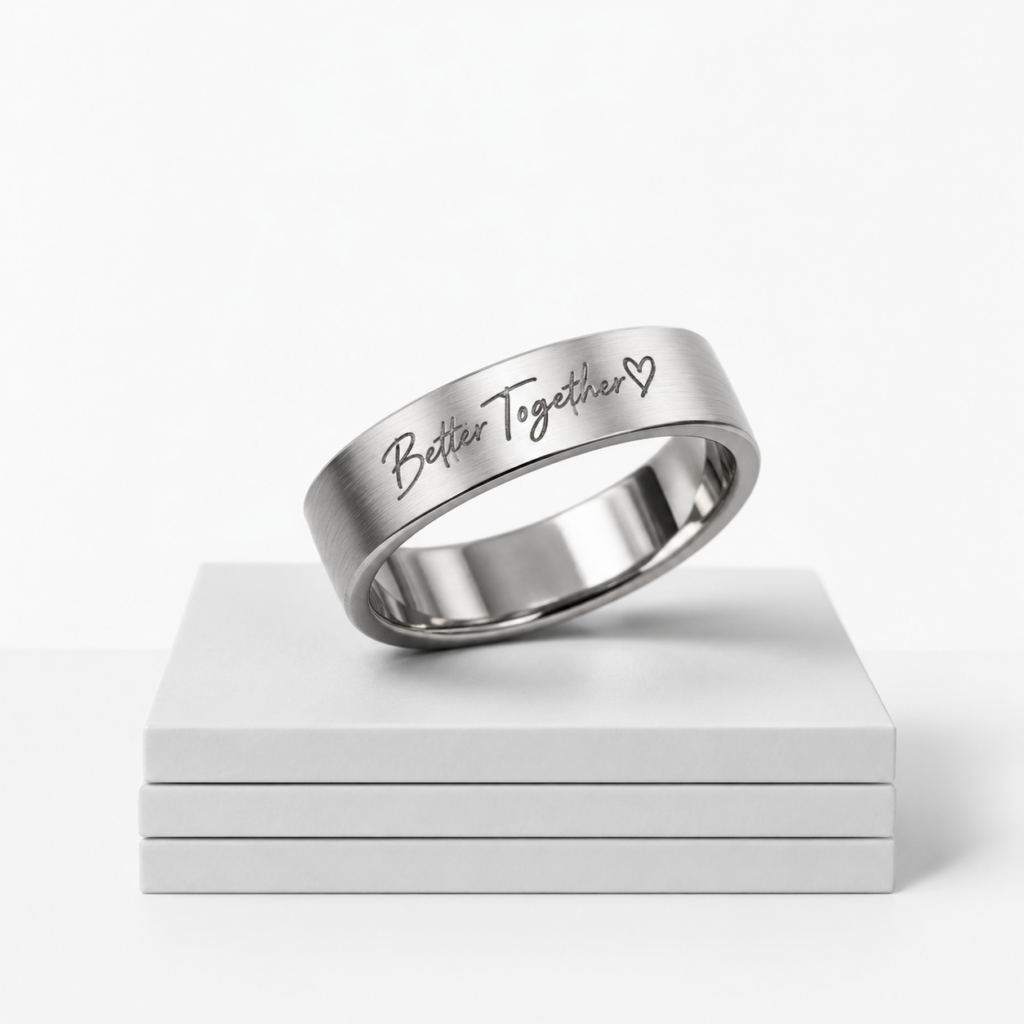 engraved “better together” ring